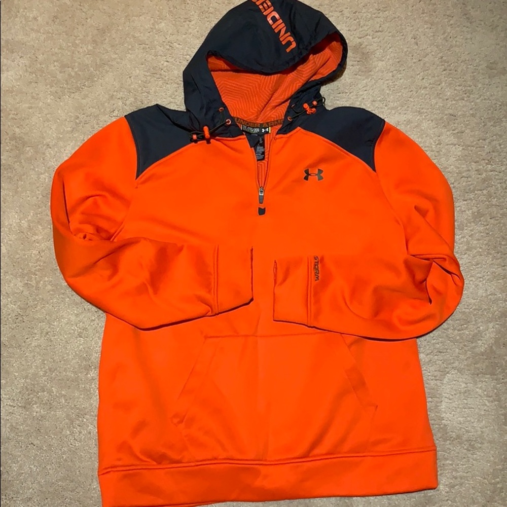 Under armour orange fleece sweatshirt
